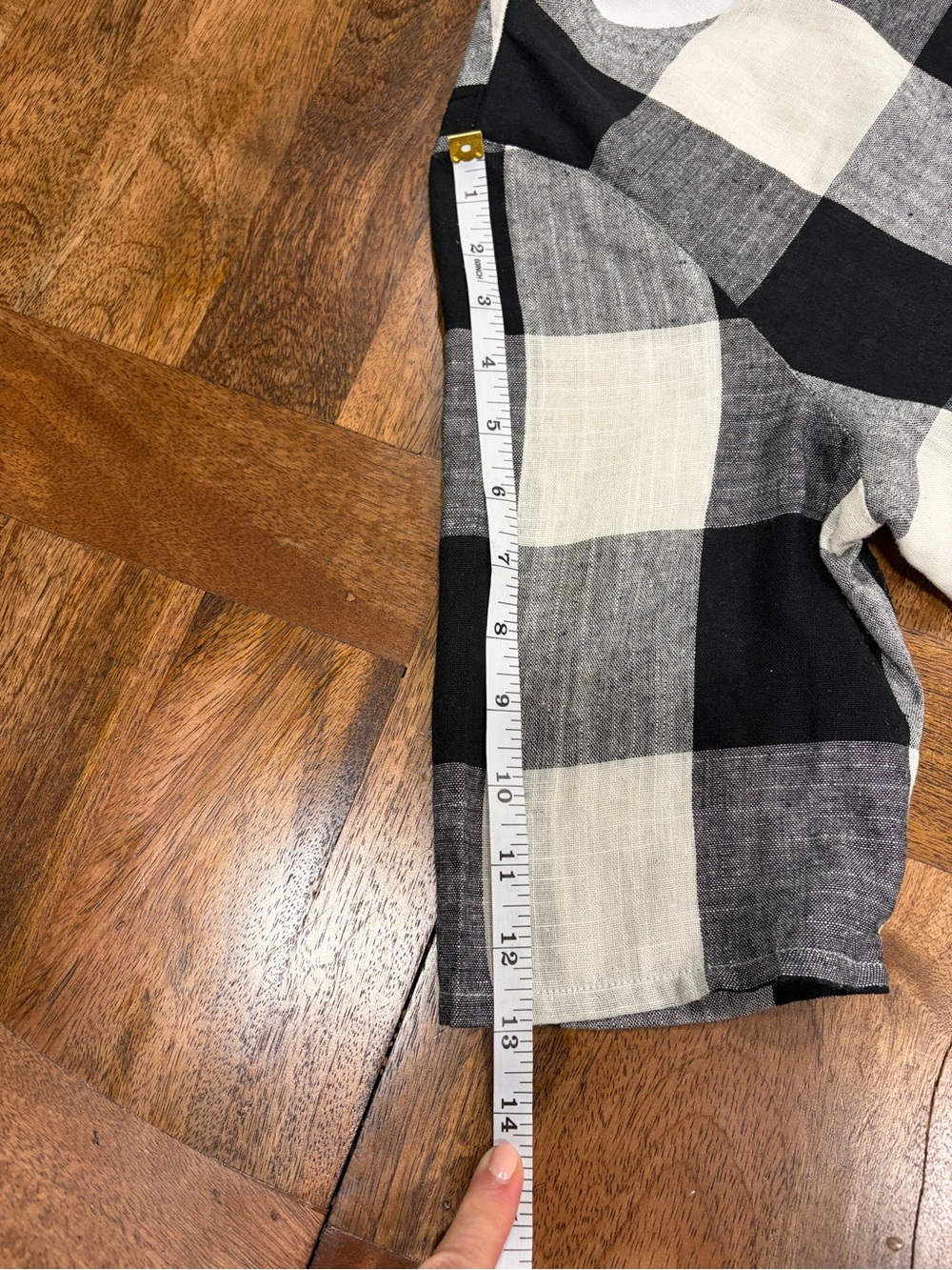 Roolee Black & White Gingham Check Short Sleeve Cotton Blend Midi Dress Size L - Picture 8 of 15